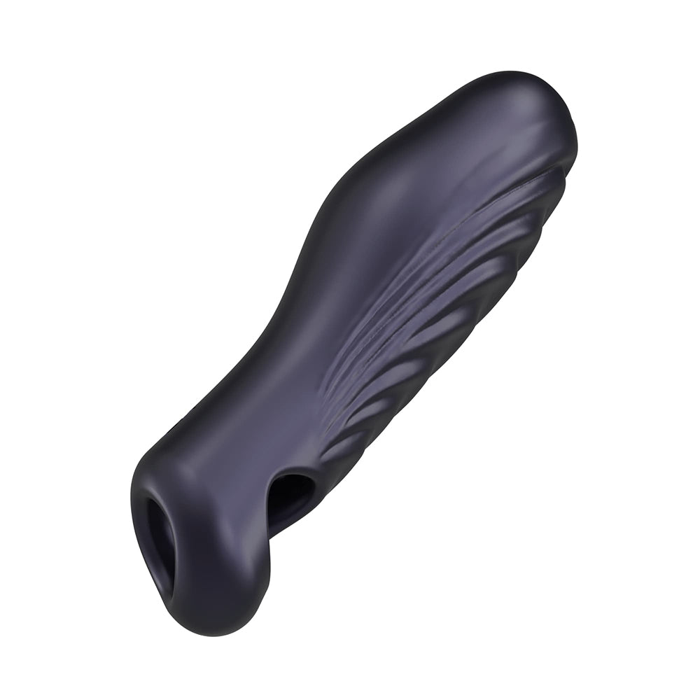 LOVELY PLANET - MAN WAN RYZER PENIS EXTENDER AND SOFT MASTURBATION SLEEVE BLACK PLUM