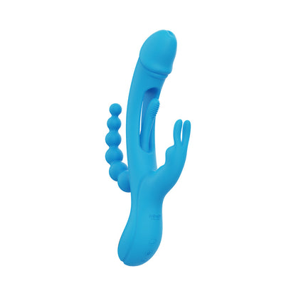 HONEY PLAY BOX - TRILUX KINKY FINGER RABBIT VIBRATOR WITH ANAL BEADS BLUE