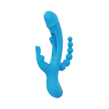 HONEY PLAY BOX - TRILUX KINKY FINGER RABBIT VIBRATOR WITH ANAL BEADS BLUE