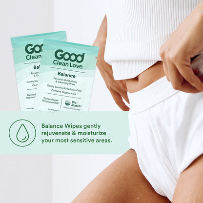 GOOD CLEAN LOVE - BALANCE PERSONAL MOISTURIZING & CLEANSING WIPES 30 CT