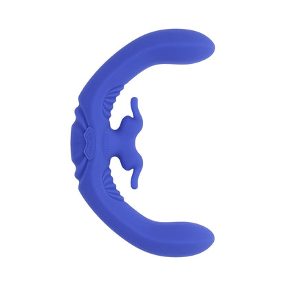 EVOLVED - LOVEBIRDS RECHARGEABLE SILICONE REMOTE-CONTROLLED DUAL-ENDED VIBRATOR BLUE
