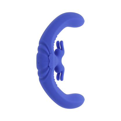 EVOLVED - LOVEBIRDS RECHARGEABLE SILICONE REMOTE-CONTROLLED DUAL-ENDED VIBRATOR BLUE