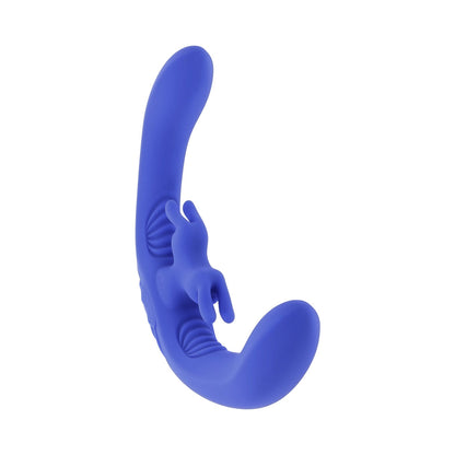 EVOLVED - LOVEBIRDS RECHARGEABLE SILICONE REMOTE-CONTROLLED DUAL-ENDED VIBRATOR BLUE