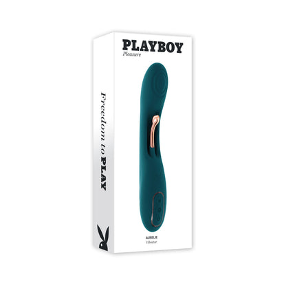 PLAYBOY - AURELIE RECHARGEABLE SILICONE G-SPOT TICKLING VIBRATOR DEEP TEAL