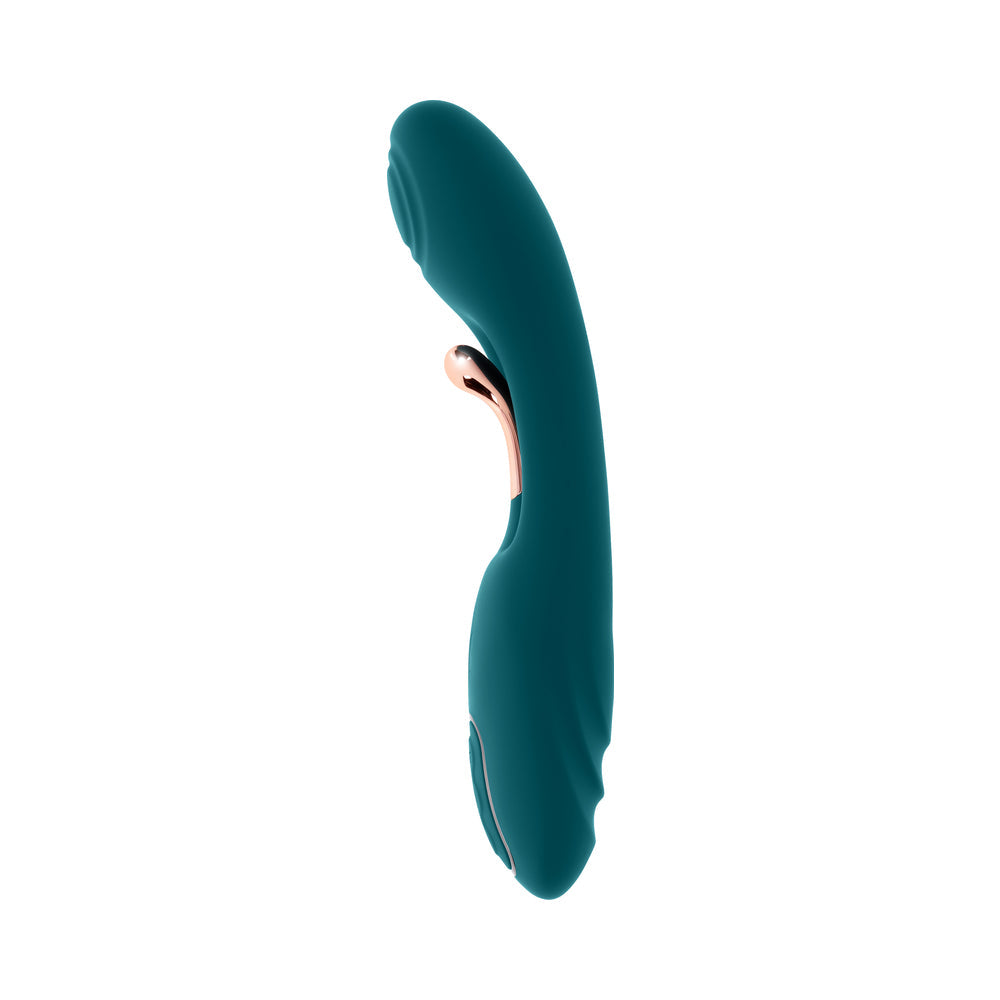 PLAYBOY - AURELIE RECHARGEABLE SILICONE G-SPOT TICKLING VIBRATOR DEEP TEAL