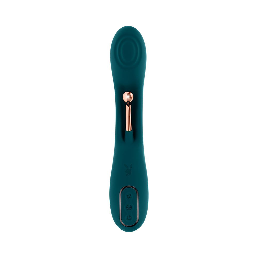 PLAYBOY - AURELIE RECHARGEABLE SILICONE G-SPOT TICKLING VIBRATOR DEEP TEAL