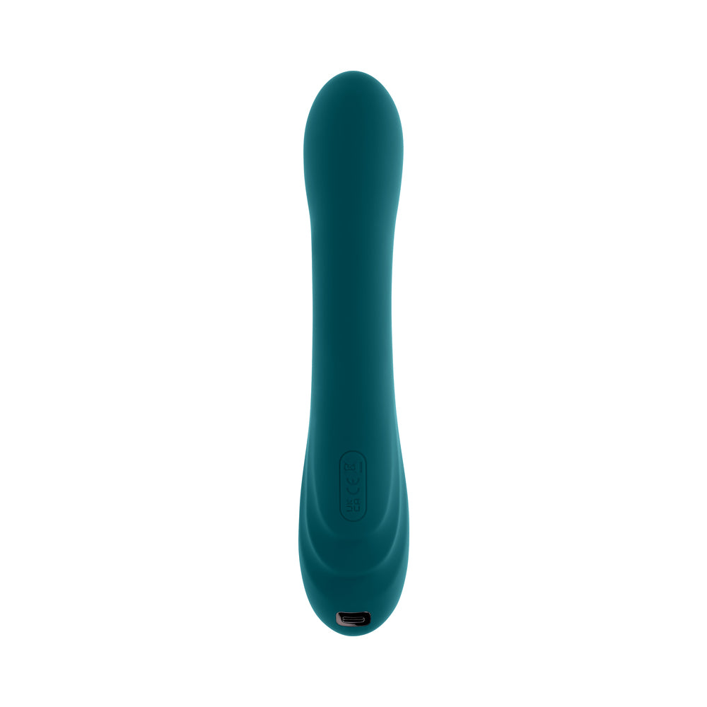 PLAYBOY - AURELIE RECHARGEABLE SILICONE G-SPOT TICKLING VIBRATOR DEEP TEAL