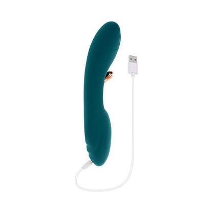PLAYBOY - AURELIE RECHARGEABLE SILICONE G-SPOT TICKLING VIBRATOR DEEP TEAL
