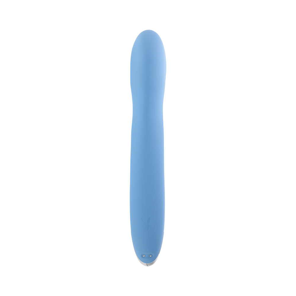 PLAYBOY - UP & AWAY RECHARGEABLE SILICONE RABBIT VIBRATOR BLUE