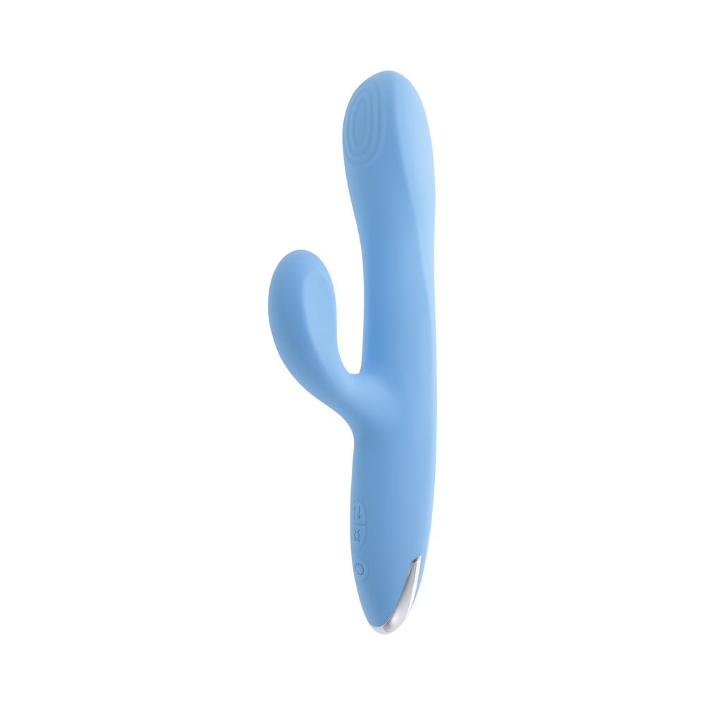 PLAYBOY - UP & AWAY RECHARGEABLE SILICONE RABBIT VIBRATOR BLUE