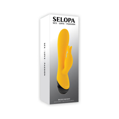 SELOPA - BUZZZ BUNNY RECHARGEABLE SILICONE FLEXIBLE RABBIT VIBRATOR YELLOW