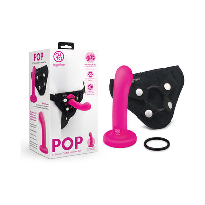 TOGETHER TOY - TOGETHER POP 5 IN. SILICONE DILDO AND HARNESS SET PINK