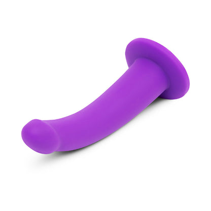 TOGETHER TOY - TOGETHER TILT 6.5 IN. SILICONE DILDO AND HARNESS SET PURPLE