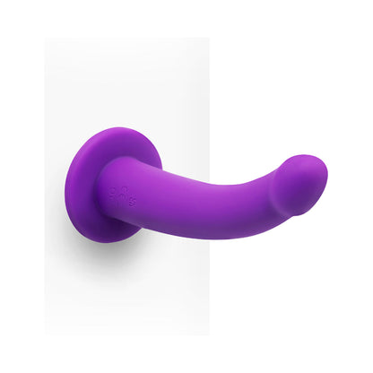 TOGETHER TOY - TOGETHER TILT 6.5 IN. SILICONE DILDO AND HARNESS SET PURPLE