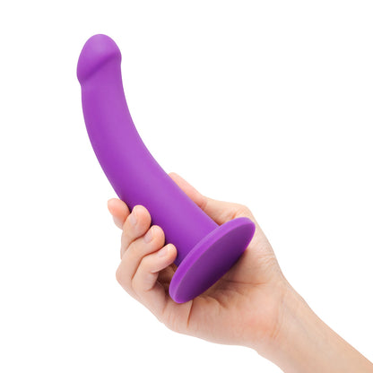 TOGETHER TOY - TOGETHER TILT 6.5 IN. SILICONE DILDO AND HARNESS SET PURPLE
