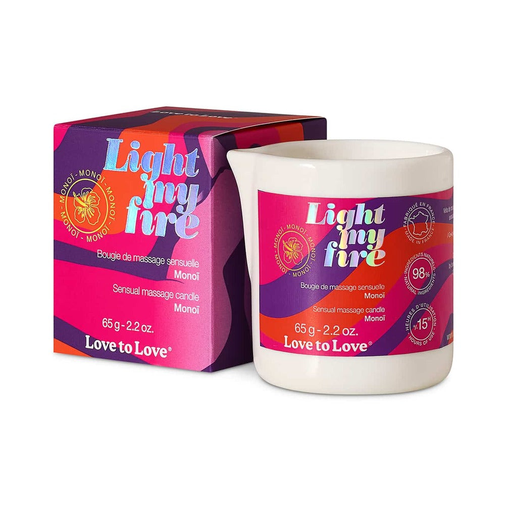 LOVELY PLANET - LOVE TO LOVE LIGHT MY FIRE SENSUAL MASSAGE CANDLE MONOI 2.2 OZ.