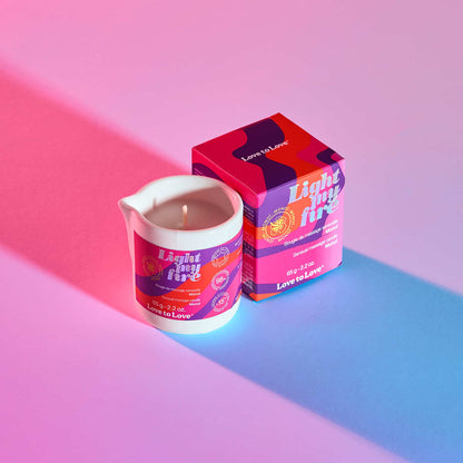 LOVELY PLANET - LOVE TO LOVE LIGHT MY FIRE SENSUAL MASSAGE CANDLE MONOI 2.2 OZ.
