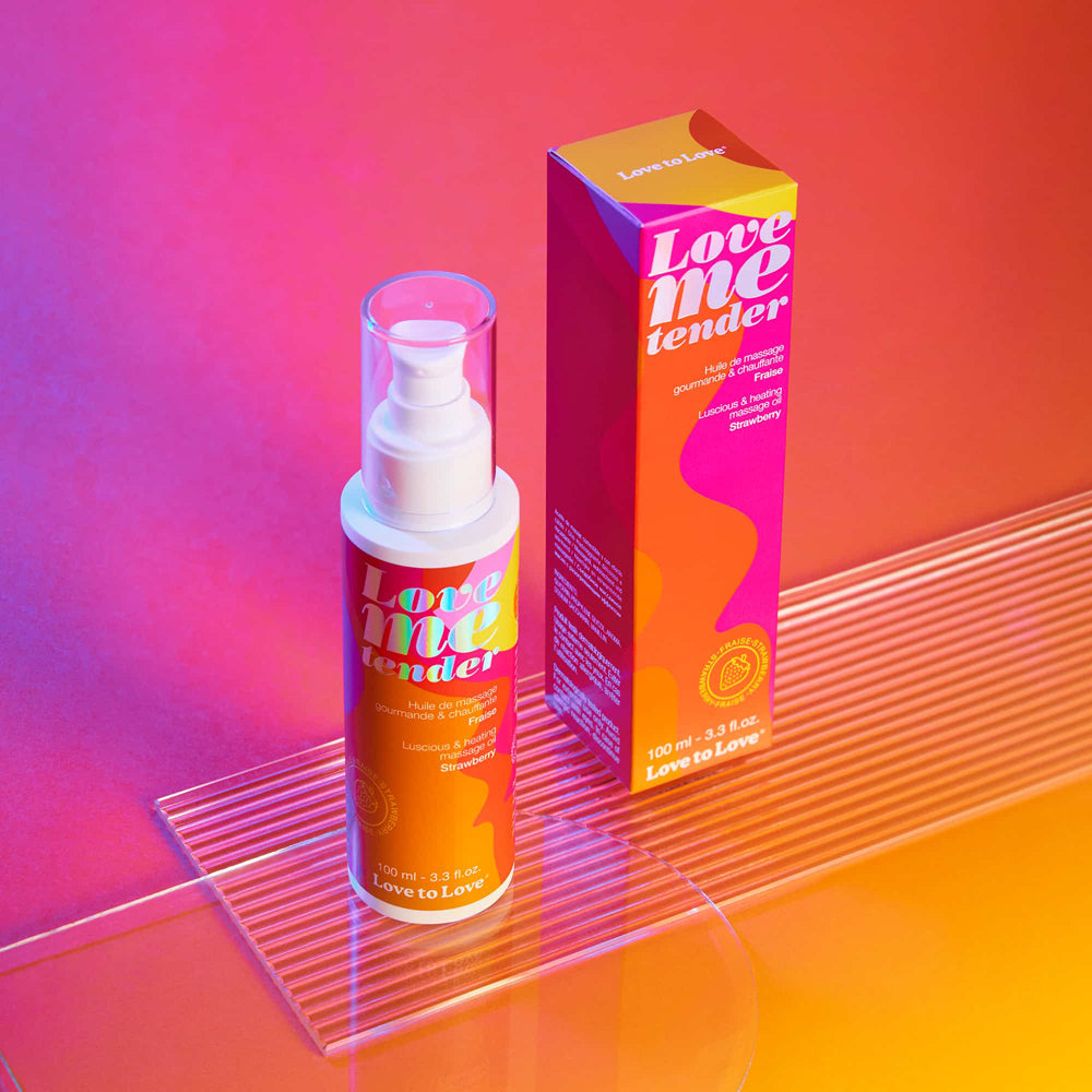 LOVELY PLANET - LOVE TO LOVE LOVE ME TENDER LUSCIOUS & HEATING MASSAGE OIL STRAWBERRY 100 ML.