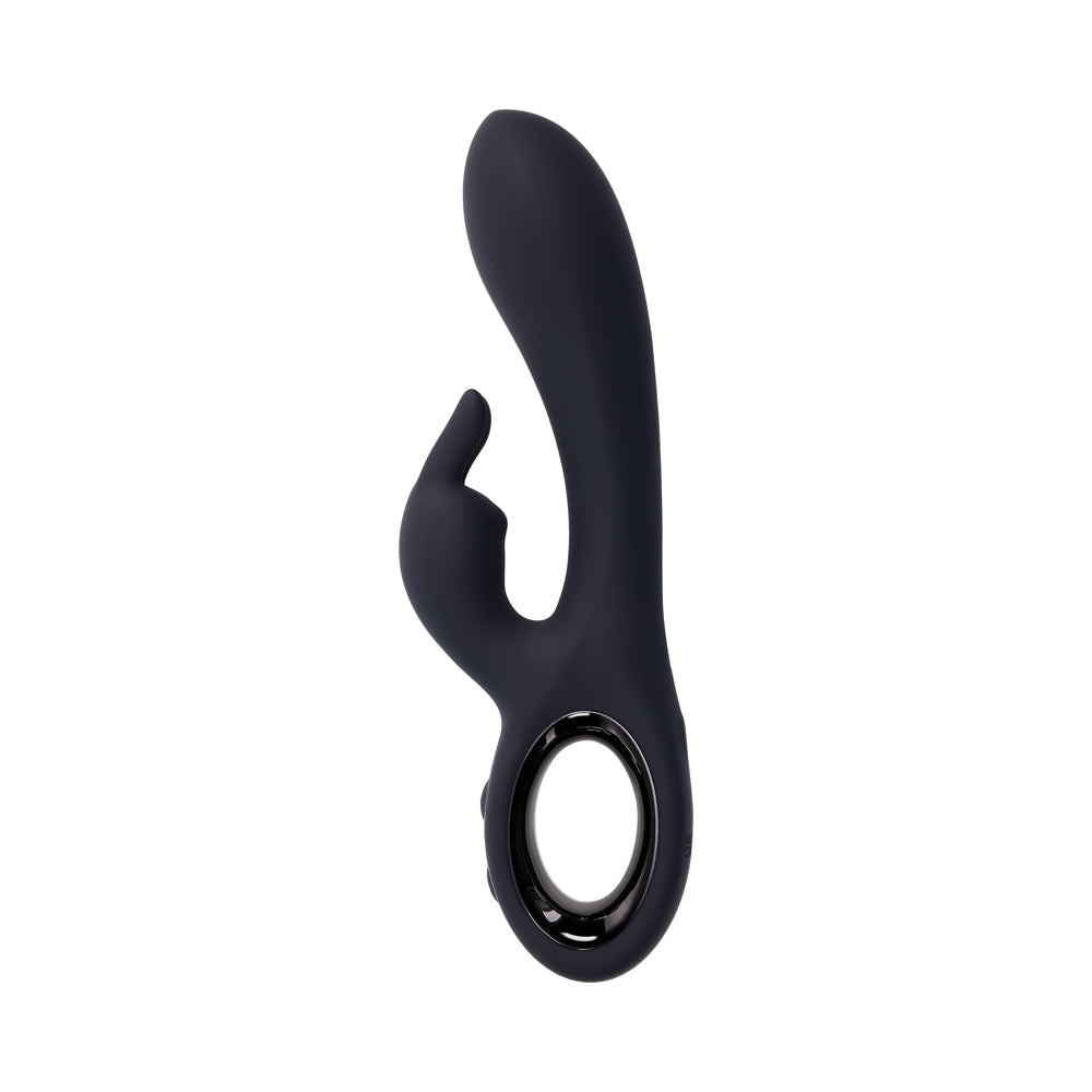 PLAYBOY - LATE NIGHT BUNNY RECHARGEABLE DUAL STIMULATOR SILICONE BLACK