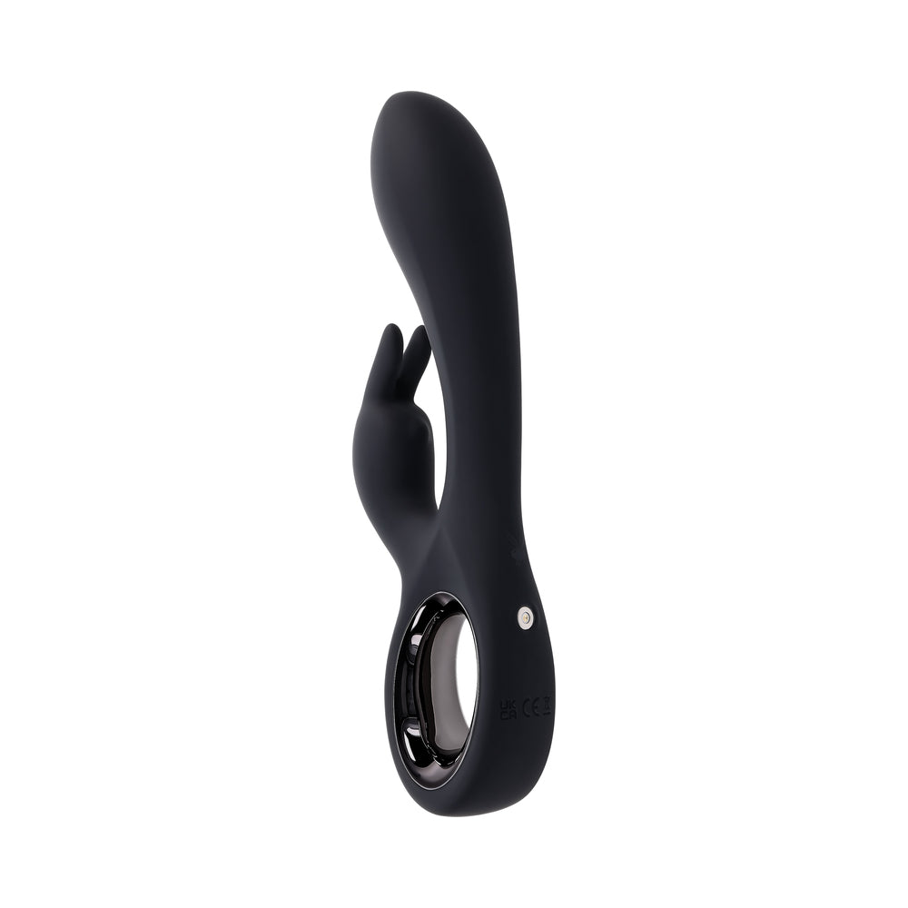 PLAYBOY - LATE NIGHT BUNNY RECHARGEABLE DUAL STIMULATOR SILICONE BLACK