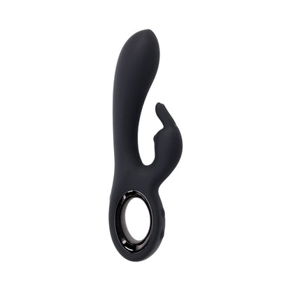 PLAYBOY - LATE NIGHT BUNNY RECHARGEABLE DUAL STIMULATOR SILICONE BLACK