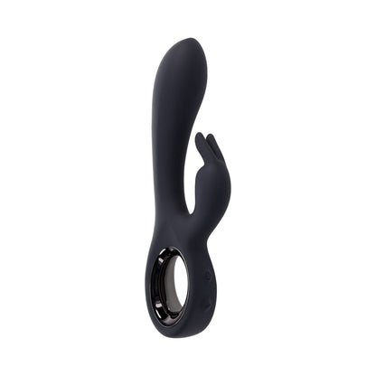 PLAYBOY - LATE NIGHT BUNNY RECHARGEABLE DUAL STIMULATOR SILICONE BLACK