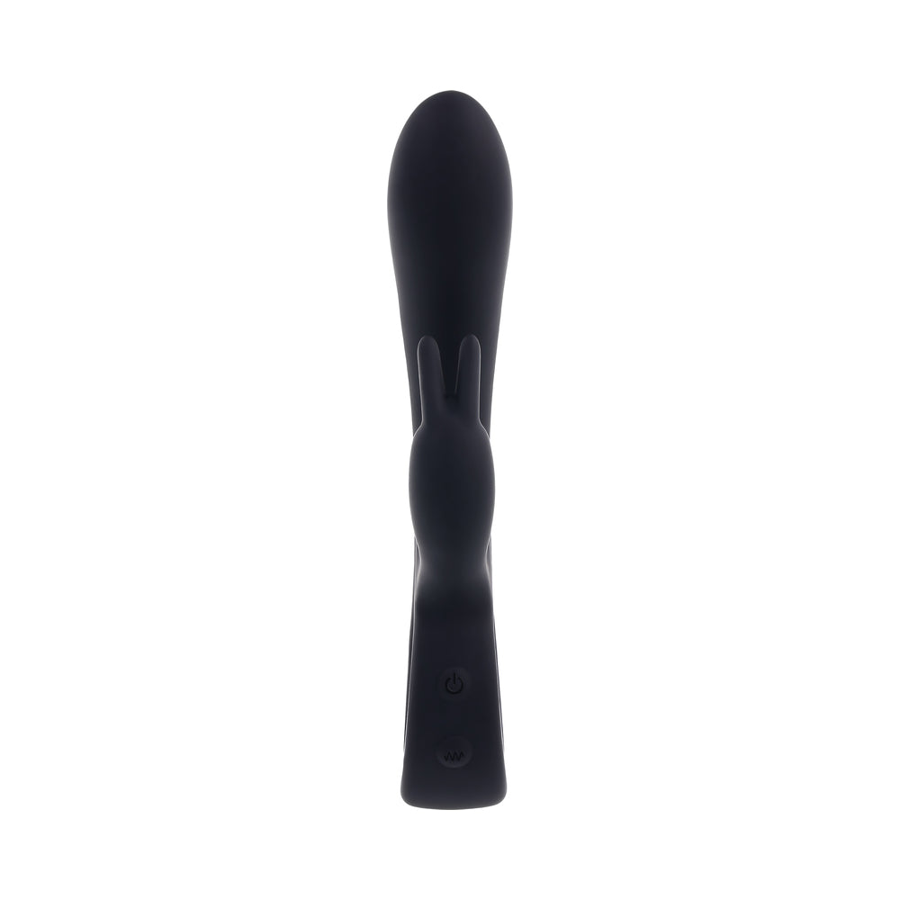 PLAYBOY - LATE NIGHT BUNNY RECHARGEABLE DUAL STIMULATOR SILICONE BLACK