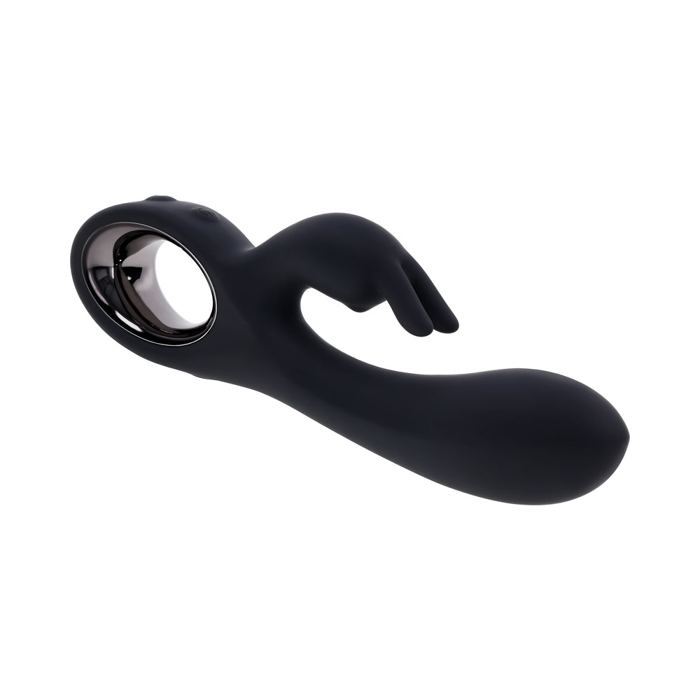 PLAYBOY - LATE NIGHT BUNNY RECHARGEABLE DUAL STIMULATOR SILICONE BLACK