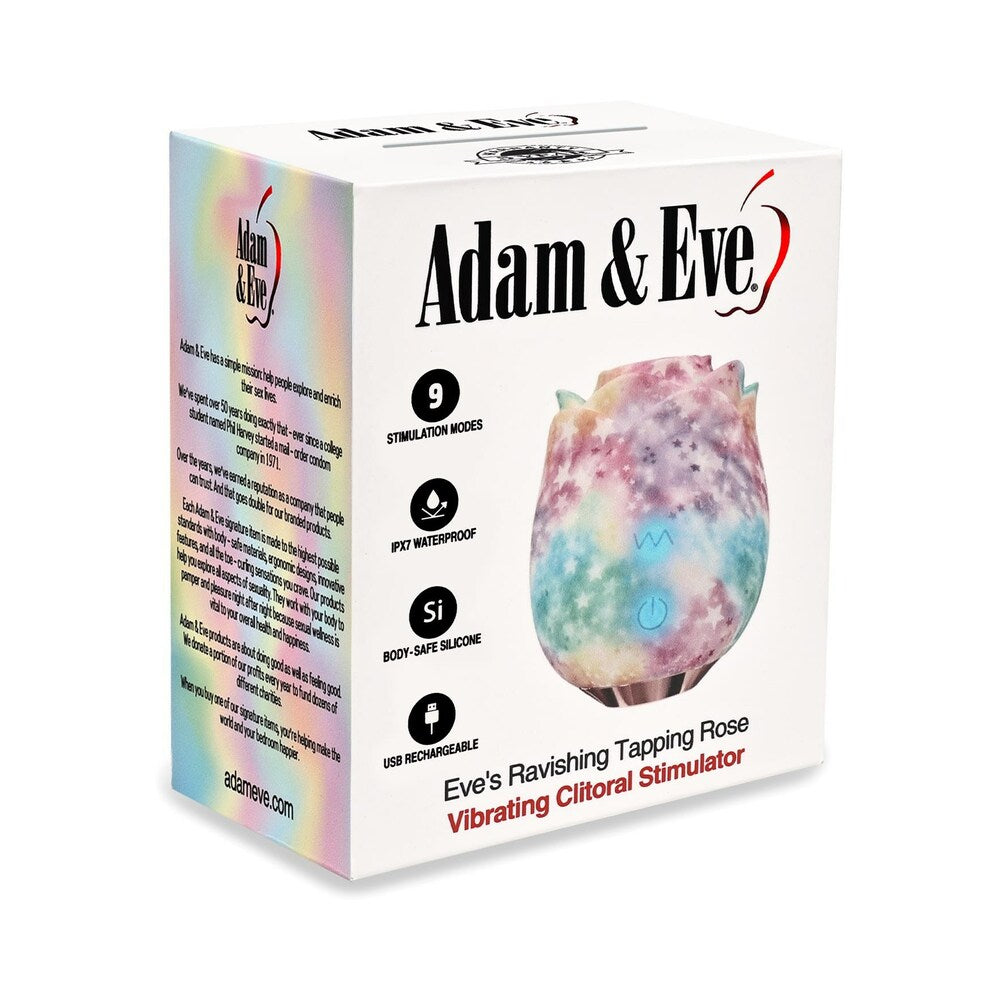 ADAM & EVE - EVE'S RAVISHING ROSE TAPPING CLITORAL STIMULATOR RAINBOW