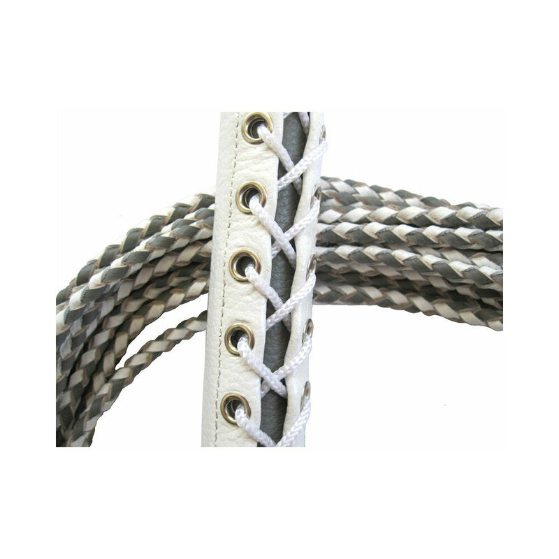 RUFF DOGGIE STYLES - FLOGGER DE CORPETE EM PELE BRANCO/CINZENTO