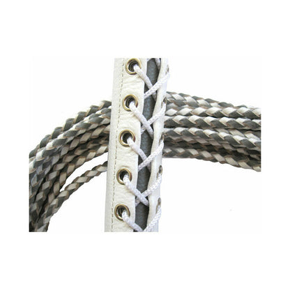 RUFF DOGGIE STYLES - FLOGGER DE CORPETE EM PELE BRANCO/CINZENTO