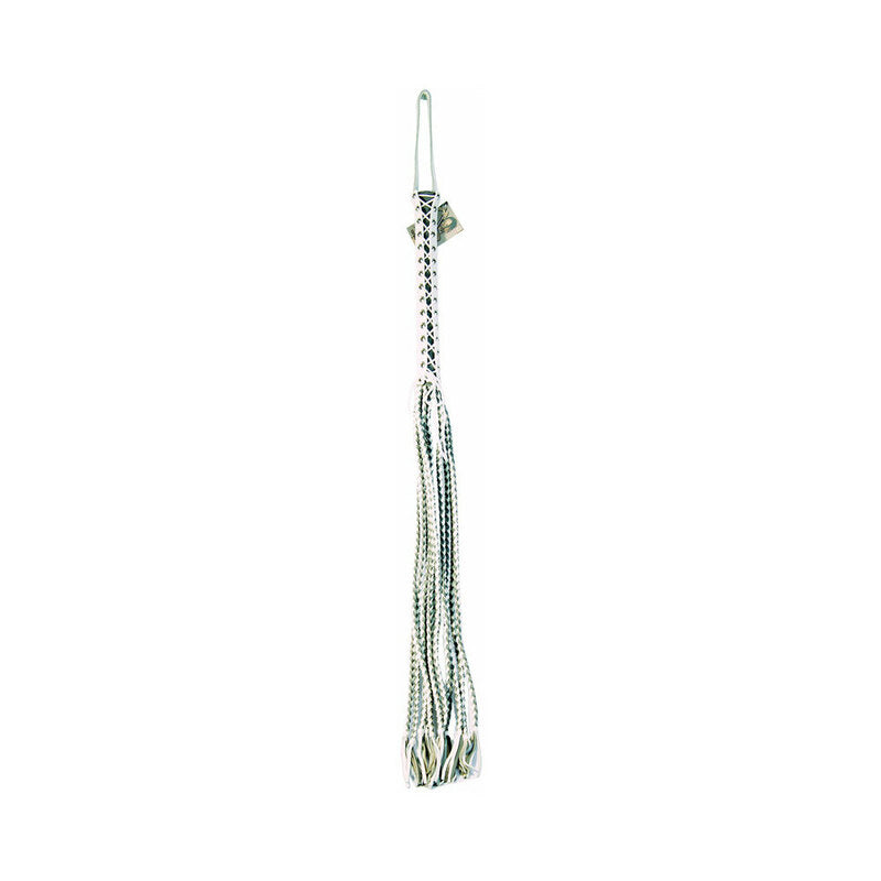 RUFF DOGGIE STYLES - FLOGGER DE CORPETE EM PELE BRANCO/CINZENTO