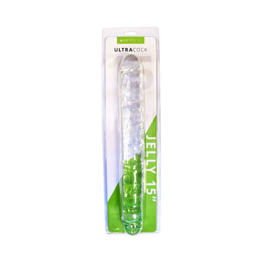 ME YOU US - ULTRA COCK 15 IN. GEL TRANSPARENTE DILDO DE DUAS EXTREMIDADES