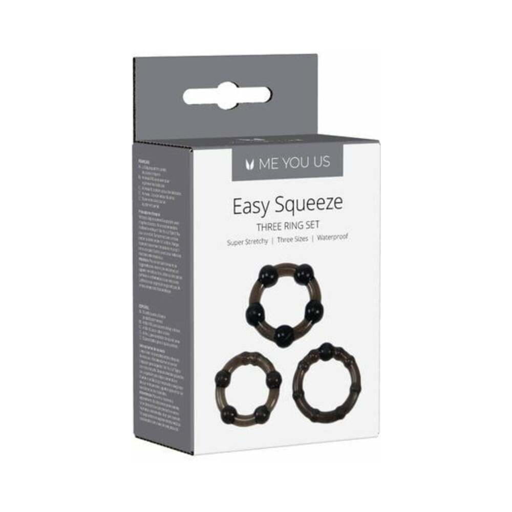 ME YOU US - EASY SQUEEZE 3-PIECE COCKRING SET BLACK