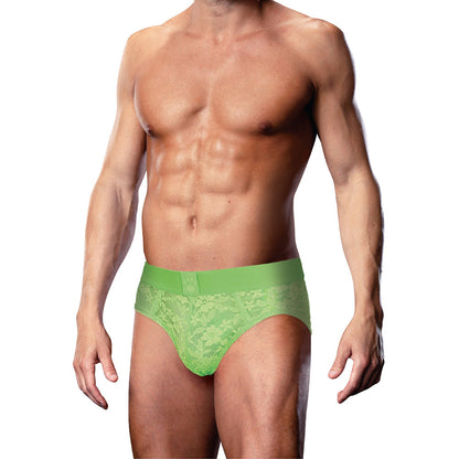 PROWLER - LACE OPEN BACK BRIEF NEON 2XL