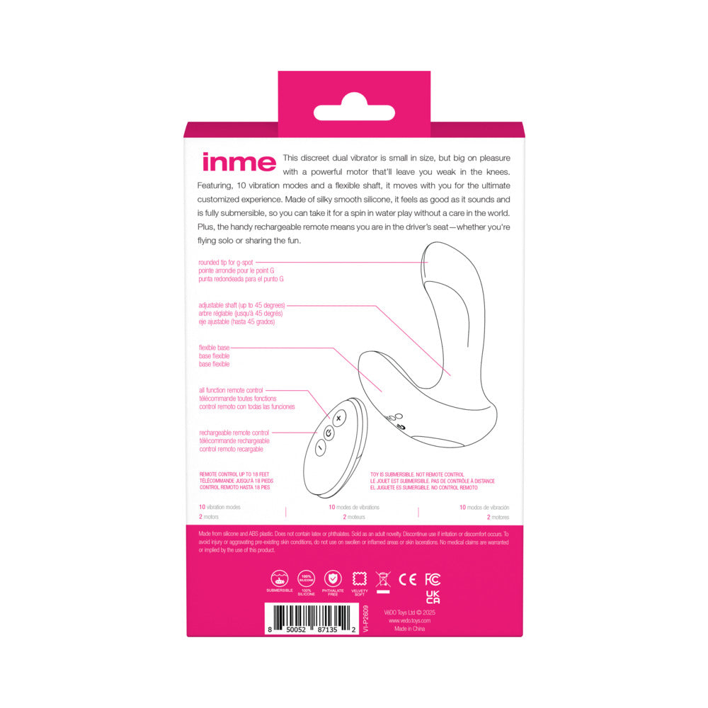 VEDO - INME RECHARGEABLE DUAL VIBE WITH REMOTE