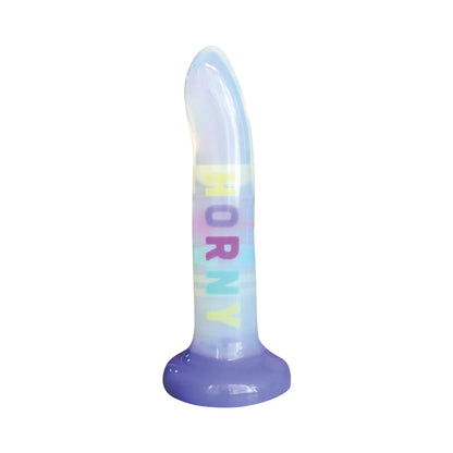 HOTT PRODUCTS - COTTON CANDY DIRTY TALK HORNY BITCH 8 IN. SILICONE DILDO