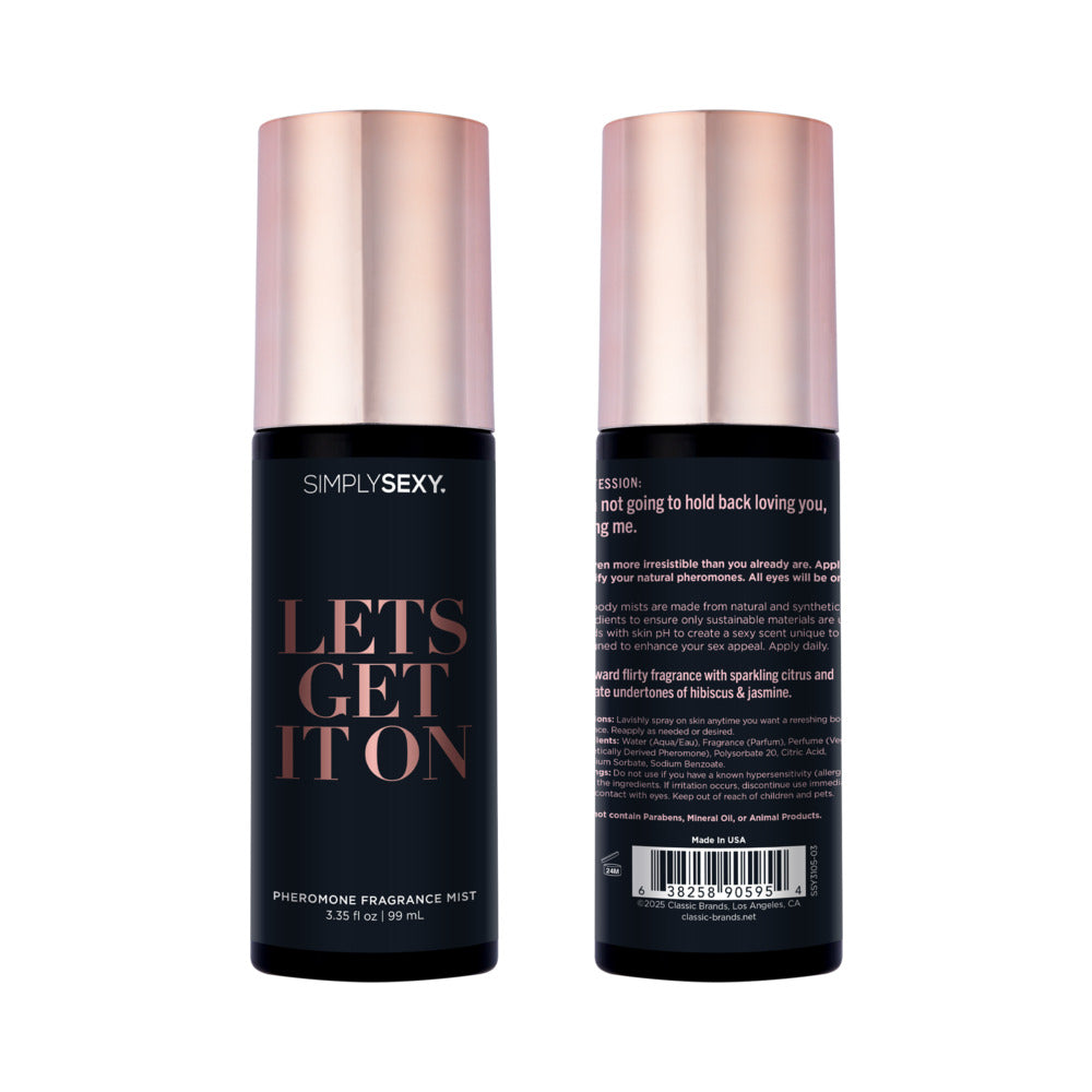 CLASSIC BRANDS - SIMPLY SEXY PHEROMONE BODY MIST LET'S GET IT ON 3.35 OZ.