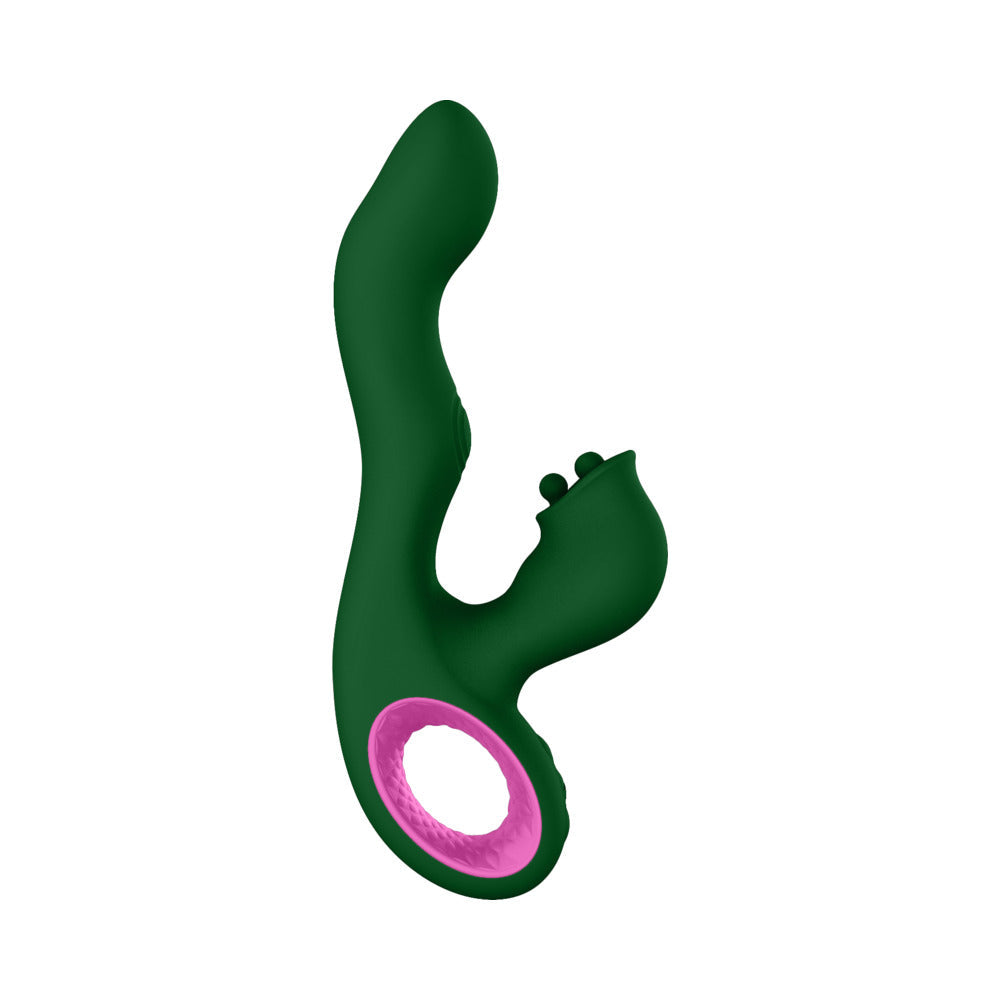 FEMMEFUNN - PALLINA TRIPLE ACTION THUMPING RABBIT VIBRATOR DARK GREEN