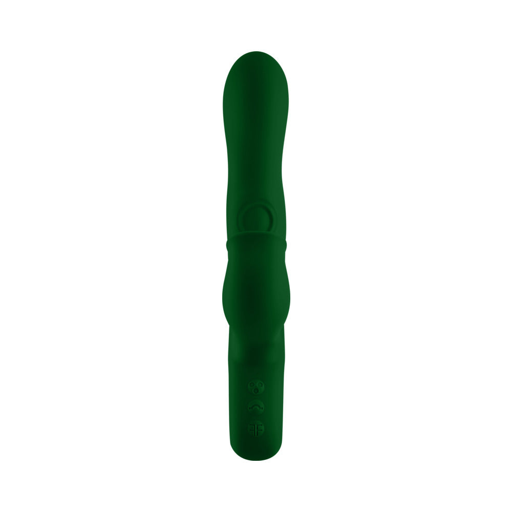 FEMMEFUNN - PALLINA TRIPLE ACTION THUMPING RABBIT VIBRATOR DARK GREEN