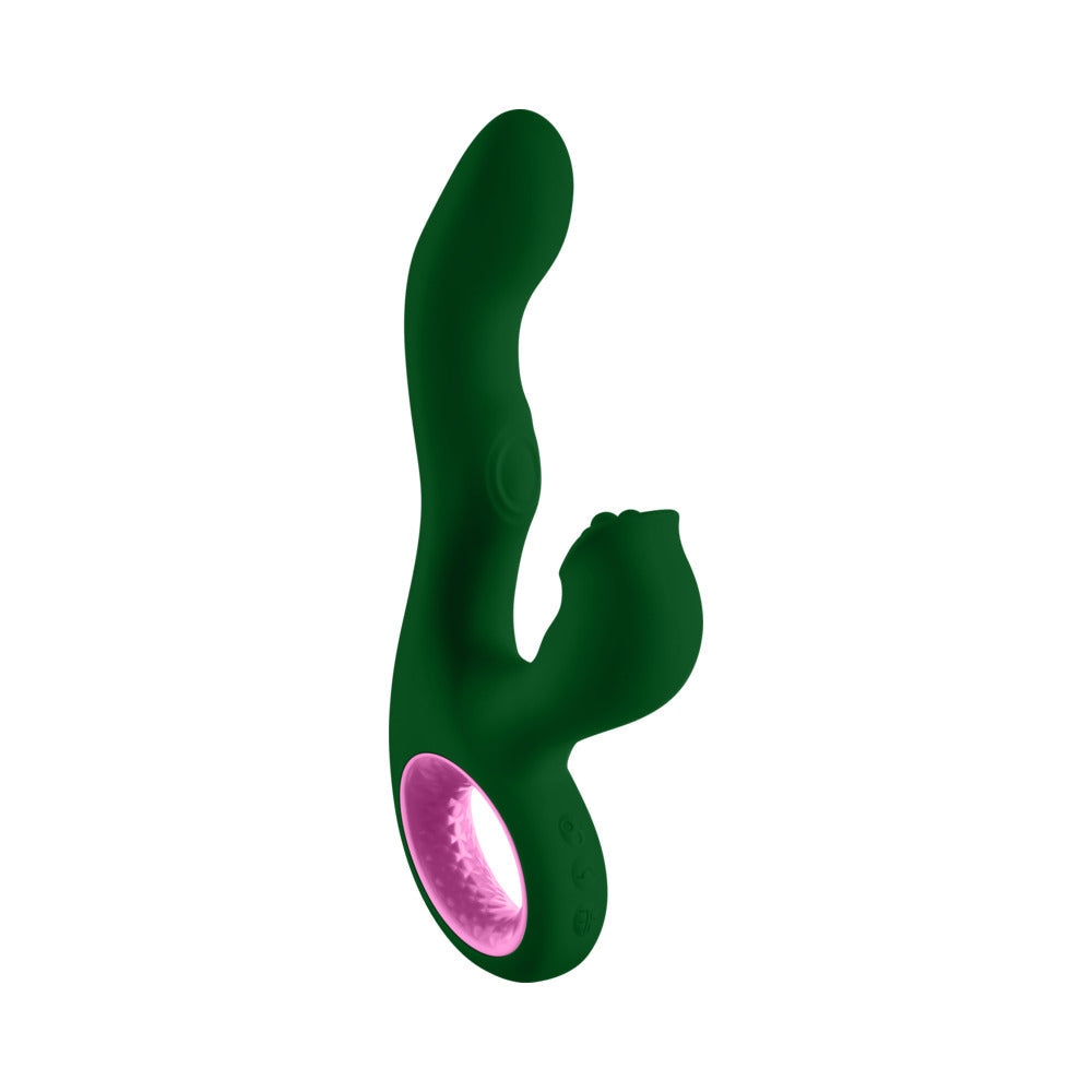 FEMMEFUNN - PALLINA TRIPLE ACTION THUMPING RABBIT VIBRATOR DARK GREEN