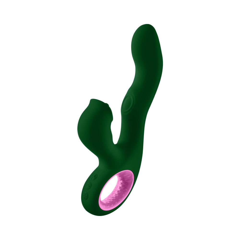 FEMMEFUNN - PALLINA TRIPLE ACTION THUMPING RABBIT VIBRATOR DARK GREEN
