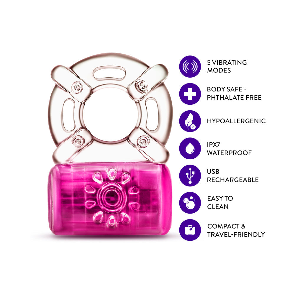 BLUSH - PLAY WITH ME PLEASER RECHARGEABLE C-RING PINK