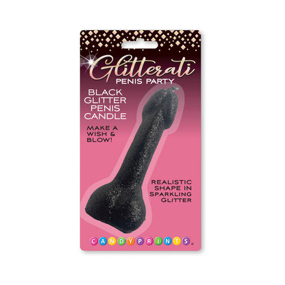 LITTLE GENIE - VELA DE PENE CON GLITTER NEGRO