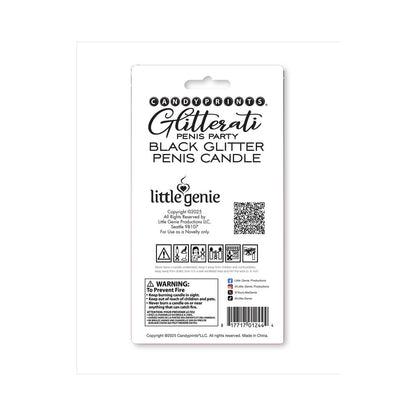 LITTLE GENIE - VELA DE PENE CON GLITTER NEGRO
