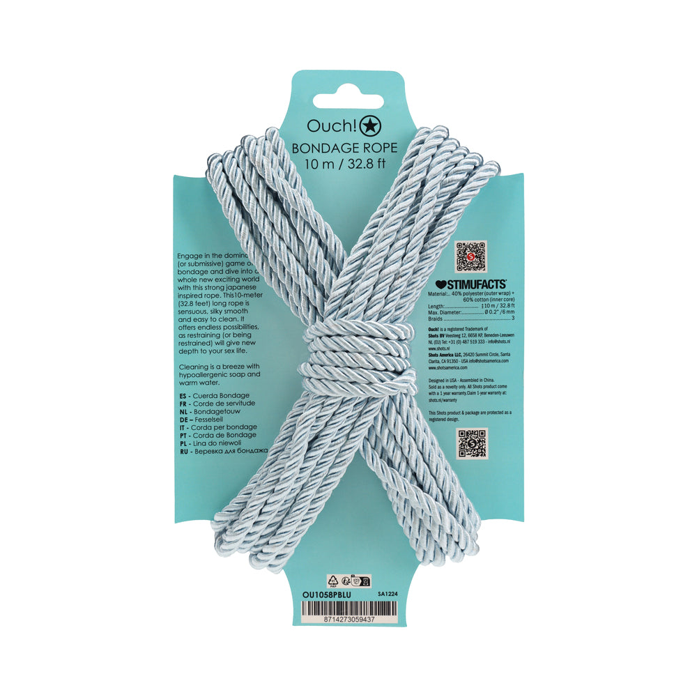 SHOTS - OUCH! BONDAGE ROPE 10 M NYLON POWDER BLUE