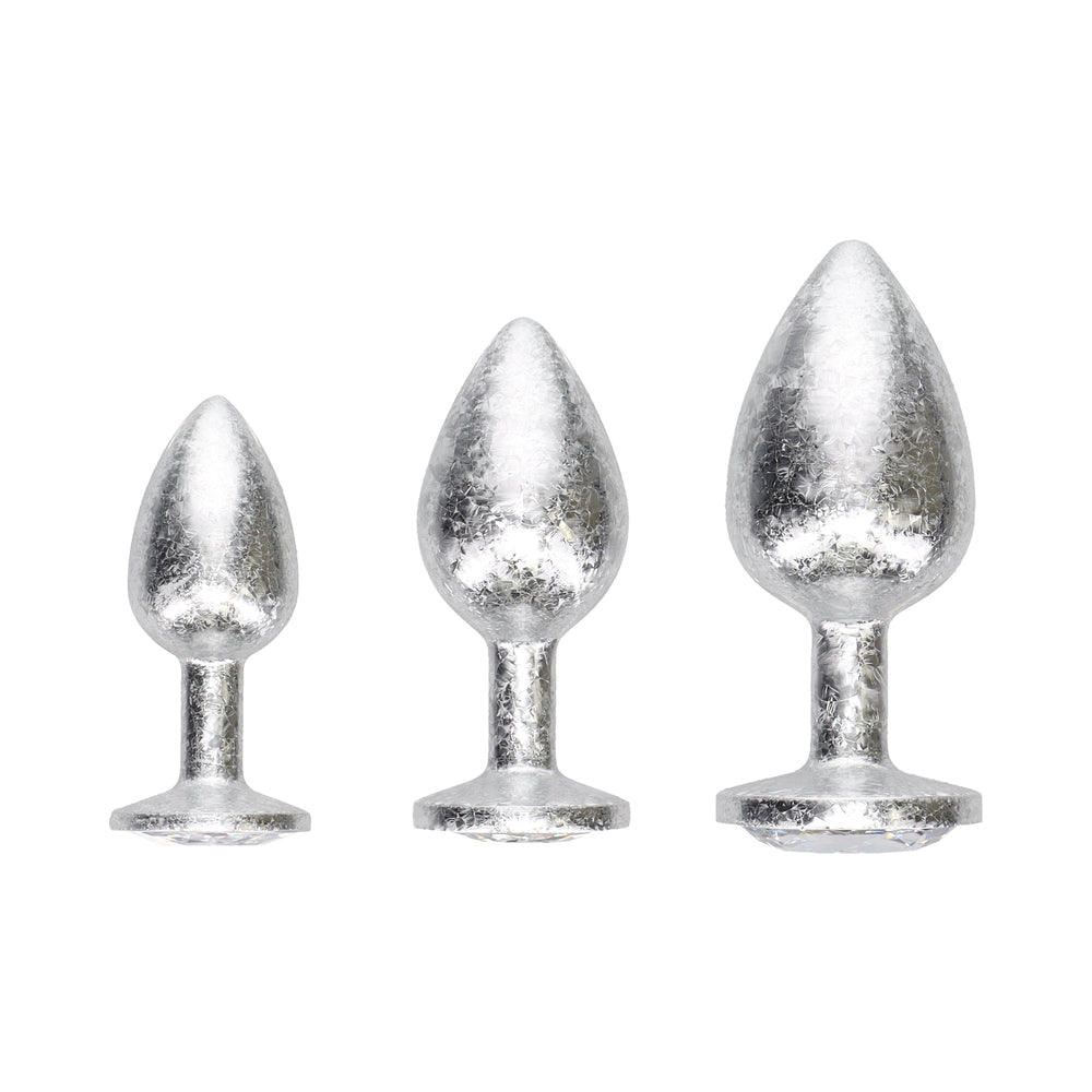 SHOTS - OUCH! INTERNATIONAL NEW YORK COLLECTION METAL ANAL PLUG SET SILVER