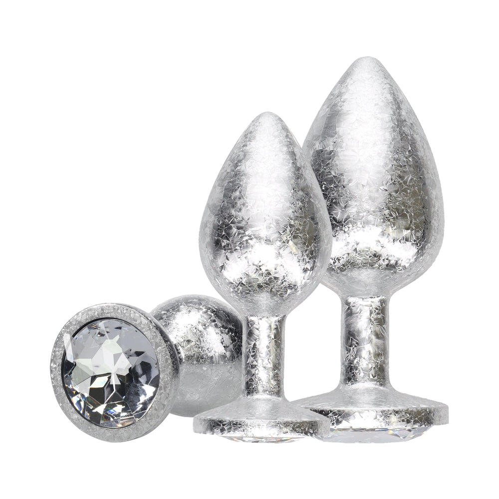 SHOTS - OUCH! INTERNATIONAL NEW YORK COLLECTION METAL ANAL PLUG SET SILVER