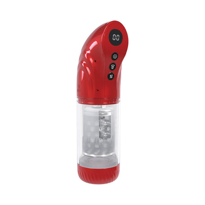 SHOTS - PUMPED STROKEMATE MASTURBADOR VERMELHO METÁLICO