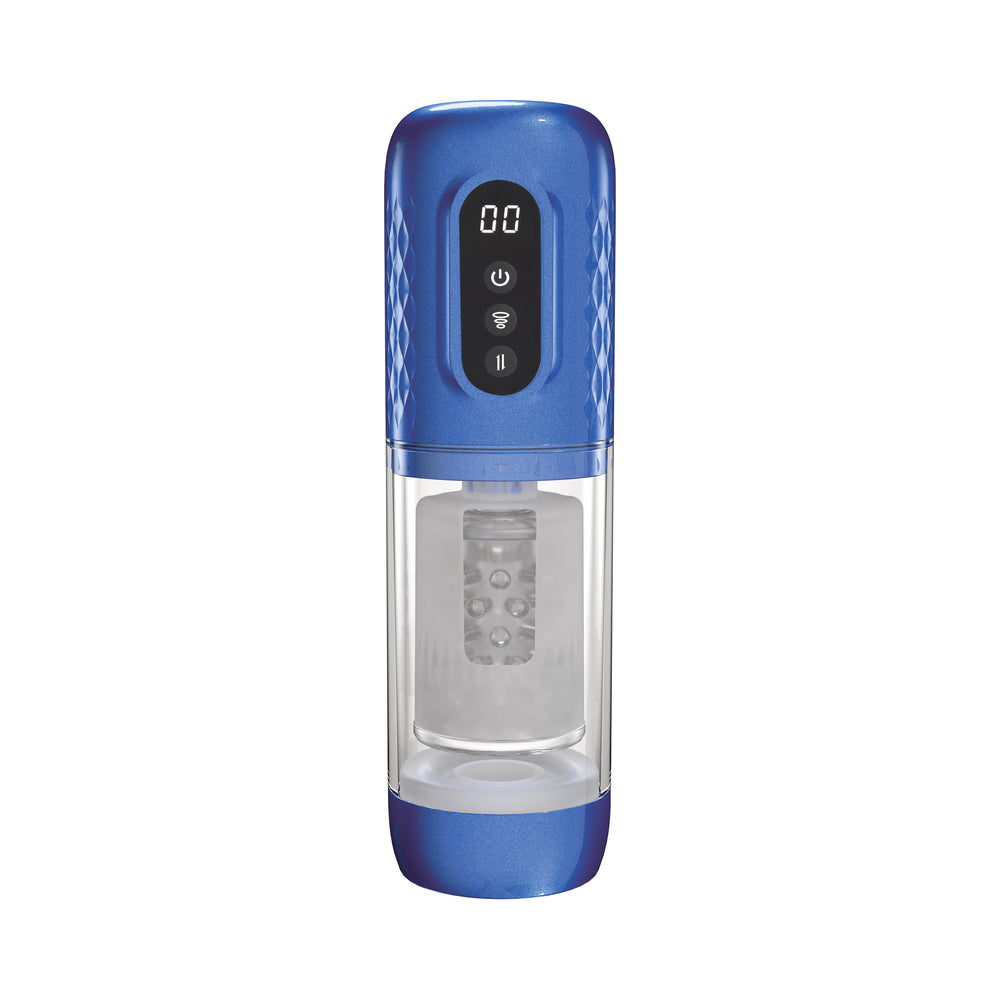 SHOTS - PUMPED VORTEX MASTURBATOR METALLIC BLUE